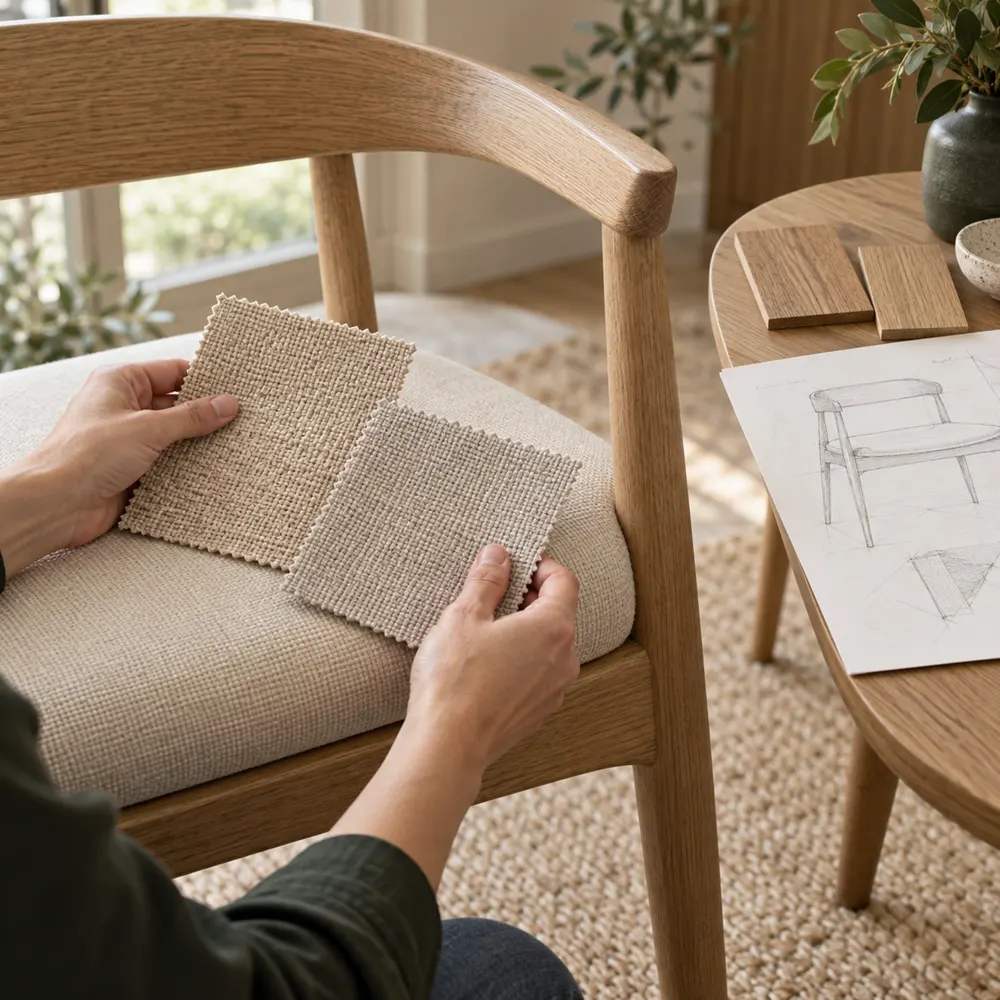 Furniture finish samples reviewed for revision