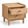 Ash nightstand with top drawer open