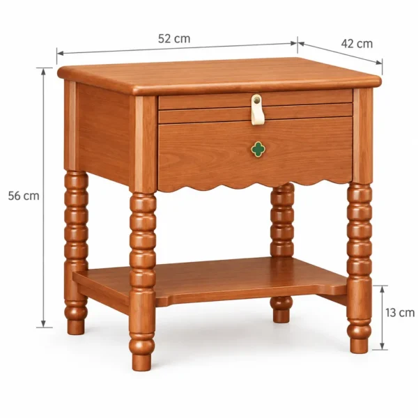 Bobbin leg nightstand dimensions