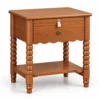 Bobbin leg nightstand in vintage wood color