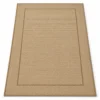Tan bordered flatweave indoor outdoor rug