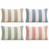Cabana stripe pillow in sand, ocean blue, sage green and coral