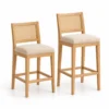 Cane back stool in counter and bar heights