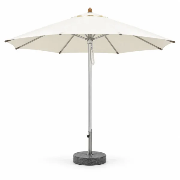 Round market umbrella with aluminum pole