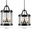 Cylinder glass lantern pendant dimensions, tall and short versions