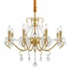 Copper crystal candle chandelier with 8 lights