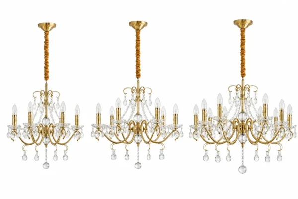 Crystal candle chandelier in 6, 8 and 10 light versions