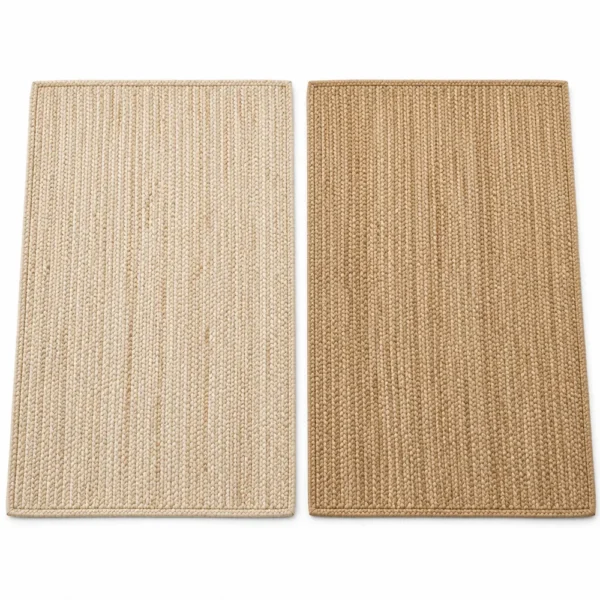 Natural jute braided rug in ivory and natural tan
