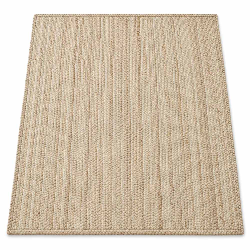Ivory hand-braided natural jute rug