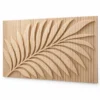 Custom headboard panel with carved palm leaf relief