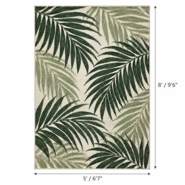 Palm leaf outdoor rug dimensions