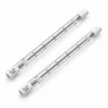R7S double-ended halogen lamp with a clear tube and white end caps