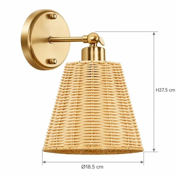 Rattan cone wall sconce dimensions
