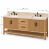 60 and 72 inch reeded double vanity dimensions