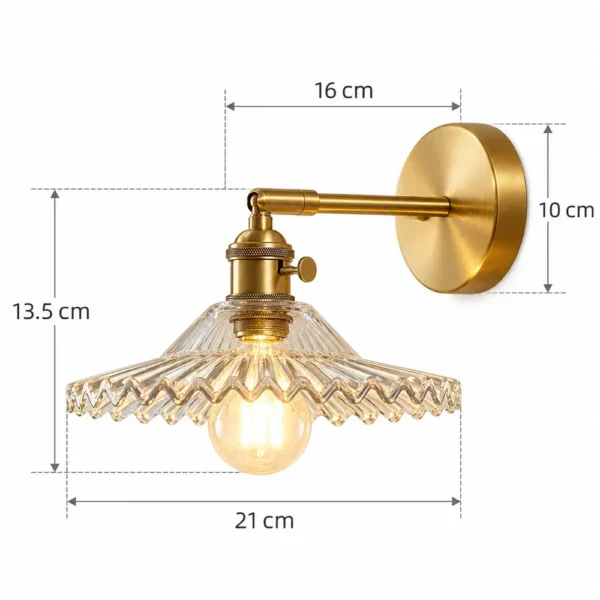 Scalloped glass wall sconce dimensions