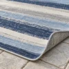 Close-up of thin striped flatweave and rug edge