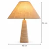 Natural travertine cone table lamp dimensions, width 40 cm, height 52 cm