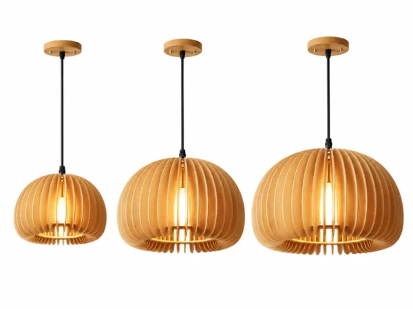 Wood slat pumpkin pendant in small, medium and large sizes