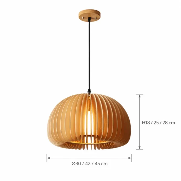 Wood slat pumpkin pendant dimensions
