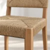 Close-up of woven rope chair seat and back