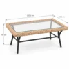 Woven wicker coffee table dimensions