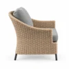 Side view of woven wicker lounge chair