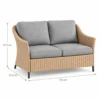 Woven wicker loveseat dimensions