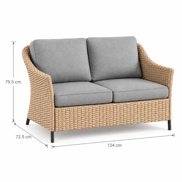 Woven wicker loveseat dimensions